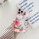 Square Plating Gold Edge Phone Case For iPhone 11(Butterfly Rose)