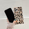 Square Plating Gold Edge Phone Case For iPhone 13(Pink Backgroud Leopard)