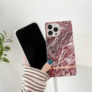 Square Plating Gold Edge Phone Case For iPhone 12 / 12 Pro(Apricot Yellow)