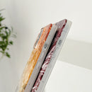 Square Plating Gold Edge Phone Case For iPhone 12 / 12 Pro(Orange Red)