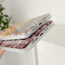 Square Plating Gold Edge Phone Case For iPhone 12 / 12 Pro(Orange Red)