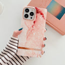 Square Plating Gold Edge Phone Case For iPhone 12 Pro Max(Orange Red)