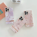 Square Plating Gold Edge Phone Case For iPhone 13 Pro(Quicksand Purple)