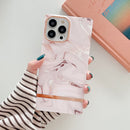 Square Plating Gold Edge Phone Case For iPhone 13 Pro(Quicksand Grey)