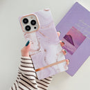 Square Plating Gold Edge Phone Case For iPhone 11(Quicksand Purple)