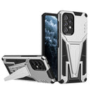 For Samsung Galaxy A53 5G Super V Armor PC + TPU Phone Case with Holder(Silver)