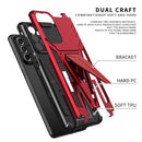 For Samsung Galaxy A73 Super V Armor PC + TPU Phone Case with Holder(Red)