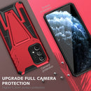 For Samsung Galaxy A73 Super V Armor PC + TPU Phone Case with Holder(Red)