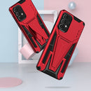 For Samsung Galaxy A73 Super V Armor PC + TPU Phone Case with Holder(Red)