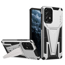 For Samsung Galaxy A73 Super V Armor PC + TPU Phone Case with Holder(Silver)