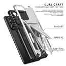 For Samsung Galaxy A73 Super V Armor PC + TPU Phone Case with Holder(Silver)