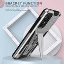 For Samsung Galaxy A73 Super V Armor PC + TPU Phone Case with Holder(Silver)