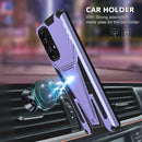 For Samsung Galaxy A73 Super V Armor PC + TPU Phone Case with Holder(Purple)