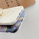 Ring Holder Glitter Marble Phone Case For iPhone 13(Purple Gold)