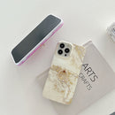 Ring Holder Glitter Marble Phone Case For iPhone 13(Dark Green Glitter)