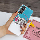 For Samsung Galaxy S22 5G Luminous TPU Protective Phone Case(Headset Dog)
