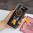 For Samsung Galaxy S22 5G Luminous TPU Protective Phone Case(Black Wind Chimes)