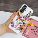 For Samsung Galaxy S22 5G Luminous TPU Protective Phone Case(Flower Deer)