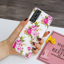 For Samsung Galaxy S22 5G Luminous TPU Protective Phone Case(Rose Flower)