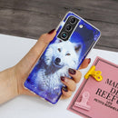 For Samsung Galaxy S22 5G Luminous TPU Protective Phone Case(Starry Sky Wolf)