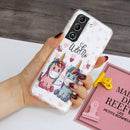 For Samsung Galaxy S22 5G Luminous TPU Protective Phone Case(Couple Unicorn)