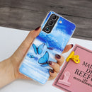 For Samsung Galaxy S22 5G Luminous TPU Protective Phone Case(Butterflies)
