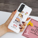 For Samsung Galaxy S22+ 5G Luminous TPU Protective Phone Case(Cats)