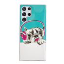For Samsung Galaxy S22 Ultra 5G Luminous TPU Protective Phone Case(Headset Dog)