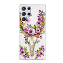 For Samsung Galaxy S22 Ultra 5G Luminous TPU Protective Phone Case(Flower Deer)
