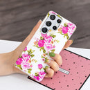 For Samsung Galaxy S22 Ultra 5G Luminous TPU Protective Phone Case(Rose Flower)