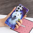 For Samsung Galaxy S22 Ultra 5G Luminous TPU Protective Phone Case(Starry Sky Wolf)