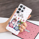 For Samsung Galaxy S22 Ultra 5G Luminous TPU Protective Phone Case(Couple Unicorn)