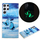 For Samsung Galaxy S22 Ultra 5G Luminous TPU Protective Phone Case(Butterflies)
