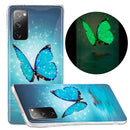For Samsung Galaxy A03s Luminous TPU Protective Phone Case(Butterfly)