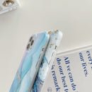 Glitter Marble Phone Case For iPhone 13(Gilt Blue)