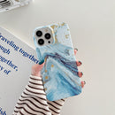 Glitter Marble Phone Case For iPhone 12 Pro Max(Platinum Blue)