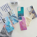 For Samsung Galaxy S21 5G Glitter Marble Phone Case(Purple Gold)