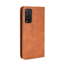 For TCL 205 Magnetic Buckle Retro Texture Leather Phone Case(Brown)
