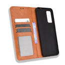 For TCL 205 Magnetic Buckle Retro Texture Leather Phone Case(Brown)