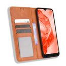 For TCL 205 Magnetic Buckle Retro Texture Leather Phone Case(Brown)