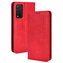 For TCL 205 Magnetic Buckle Retro Texture Leather Phone Case(Red)