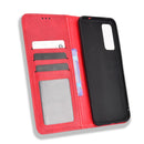 For TCL 205 Magnetic Buckle Retro Texture Leather Phone Case(Red)