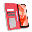 For TCL 205 Magnetic Buckle Retro Texture Leather Phone Case(Red)