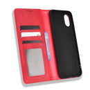 For Samsung Galaxy A03 Core Magnetic Buckle Retro Texture Leather Phone Case(Red)