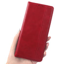 For Xiaomi 12 Magnetic Buckle Retro Texture Leather Phone Case(Red)