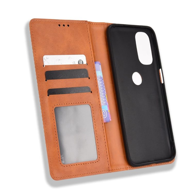 For Motorola Moto G41 / G31 Magnetic Buckle Retro Crazy Horse Leather Phone Case(Brown)