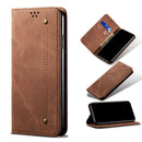 For Xiaomi 12/12S Denim Texture Casual Style Leather Phone Case(Brown)