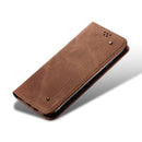 For Xiaomi 12/12S Denim Texture Casual Style Leather Phone Case(Brown)