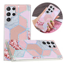 For Samsung Galaxy S22 Ultra 5G Electroplating TPU Protective Phone Case(Pink Rhombus)