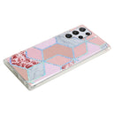 For Samsung Galaxy S22 Ultra 5G Electroplating TPU Protective Phone Case(Pink Rhombus)